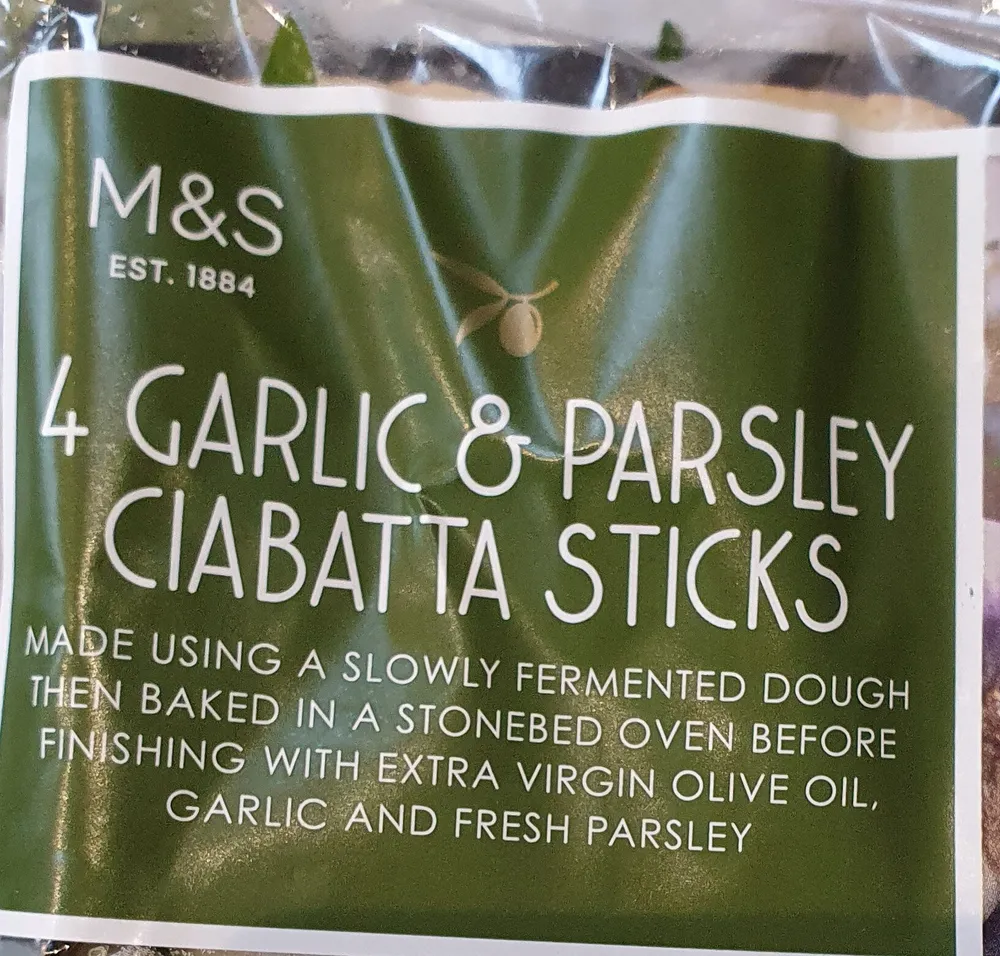 garlic and parsley ciabatta sticks