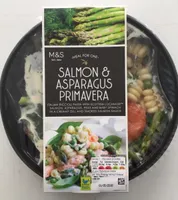 Salmon and asparagus primavera