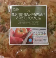 Mediterranean vegetable and pesto focaccia