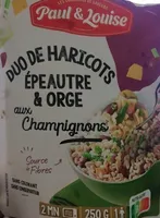 Duo de haricots épeautre et orge aux champignons