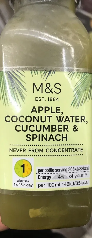 Apple, Coconut Water, Cucumber, Spinach