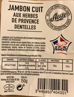 Jambon cuit aux herbes de provence dentelles