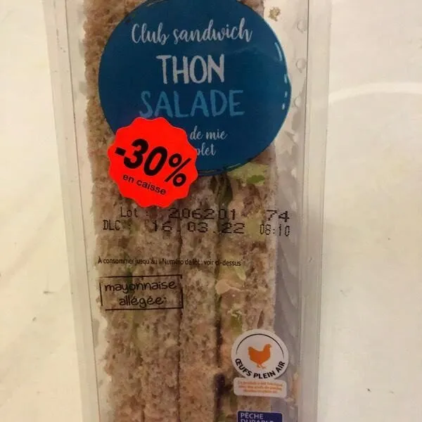 Club sandwich thon salade