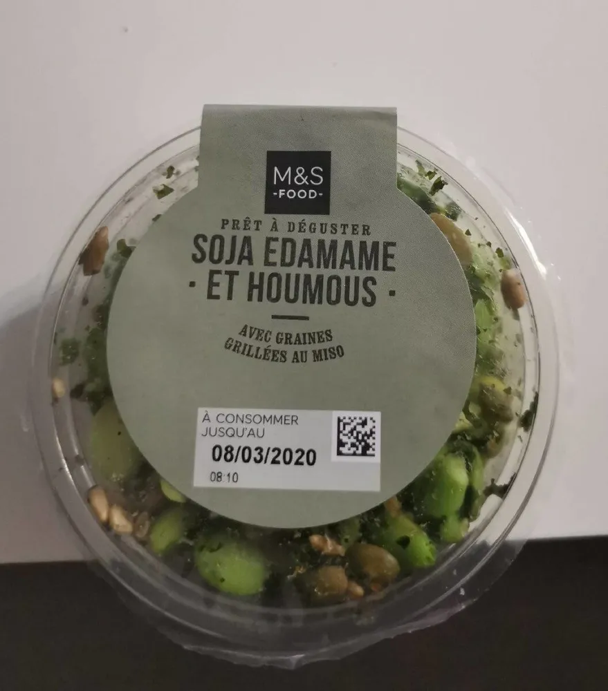 Soja edamame et houmous