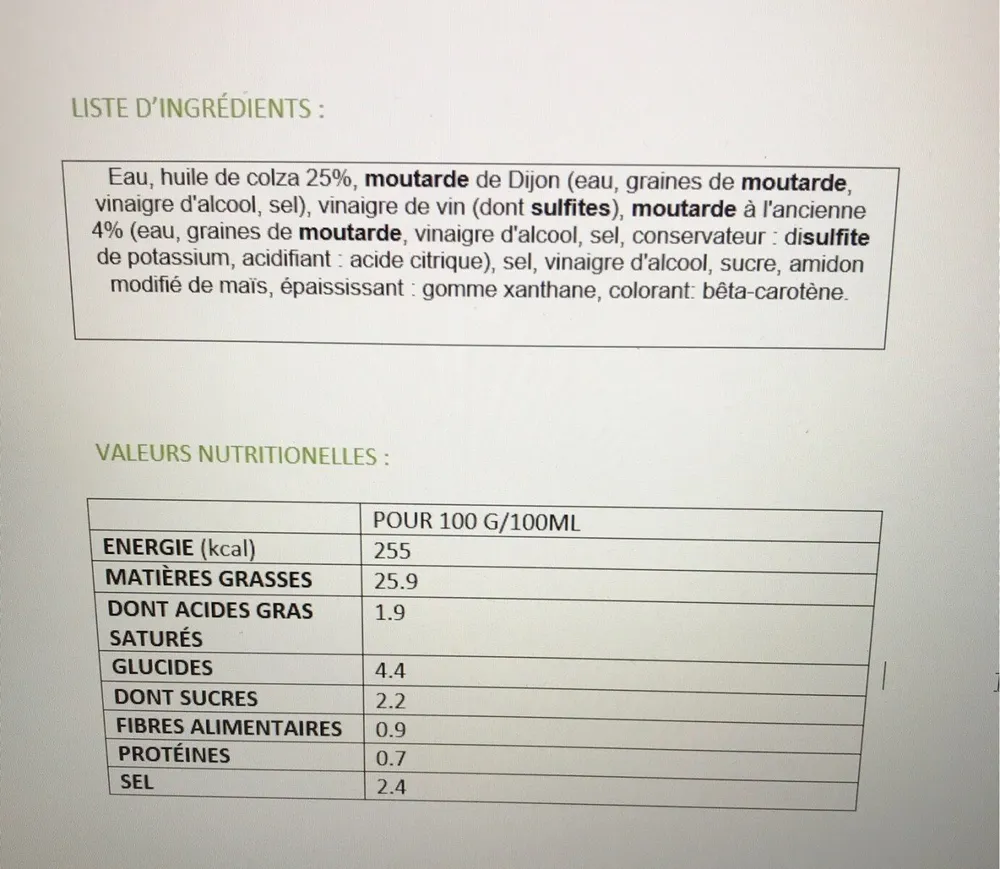 Vinaigrette moutarde