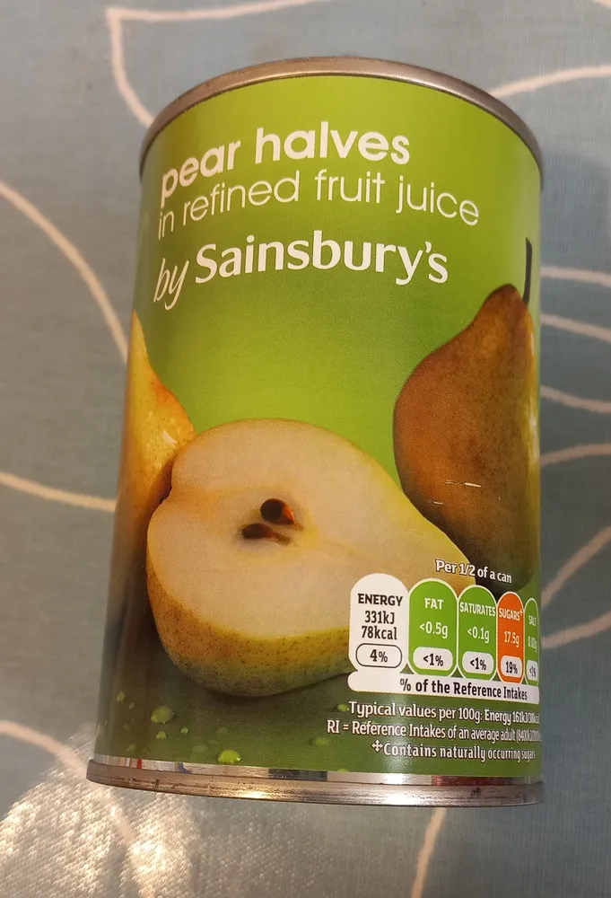 Pear Halves in refined fruit juice