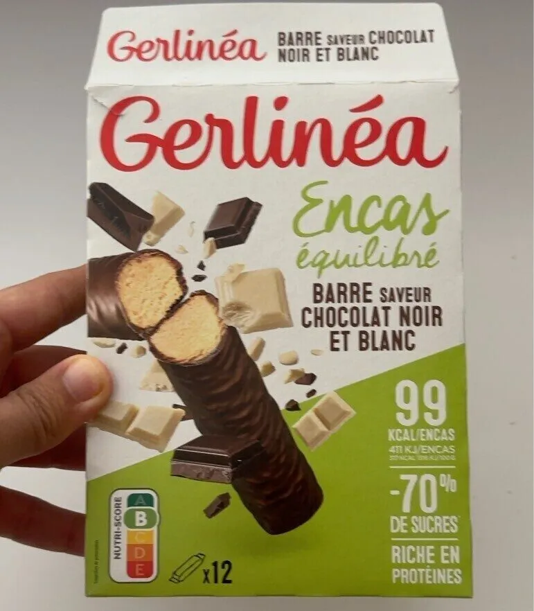 Barre saveur chocolat noir et blanc