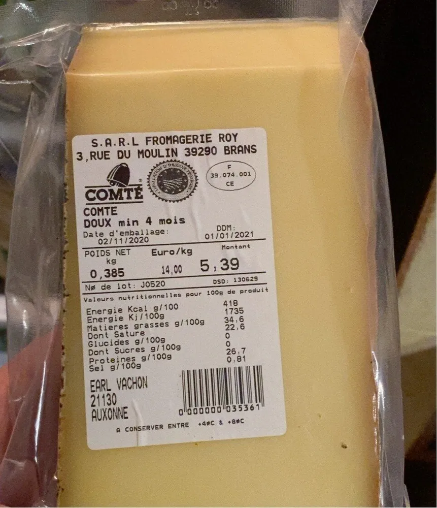 Comte doux 4 mois