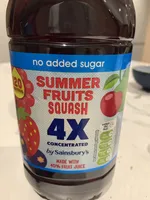 Summer Fruits Squash 4x Concentrated