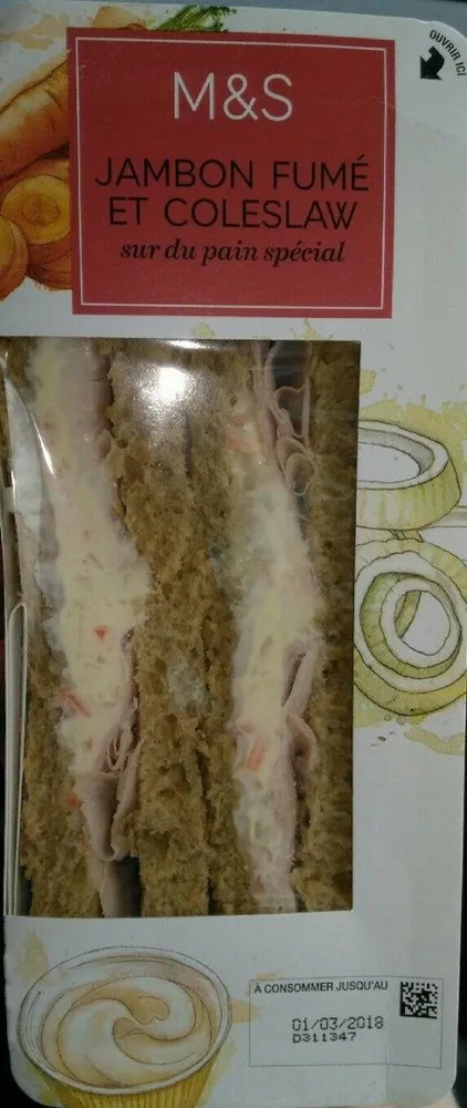 Jambon fumé et coleslaw