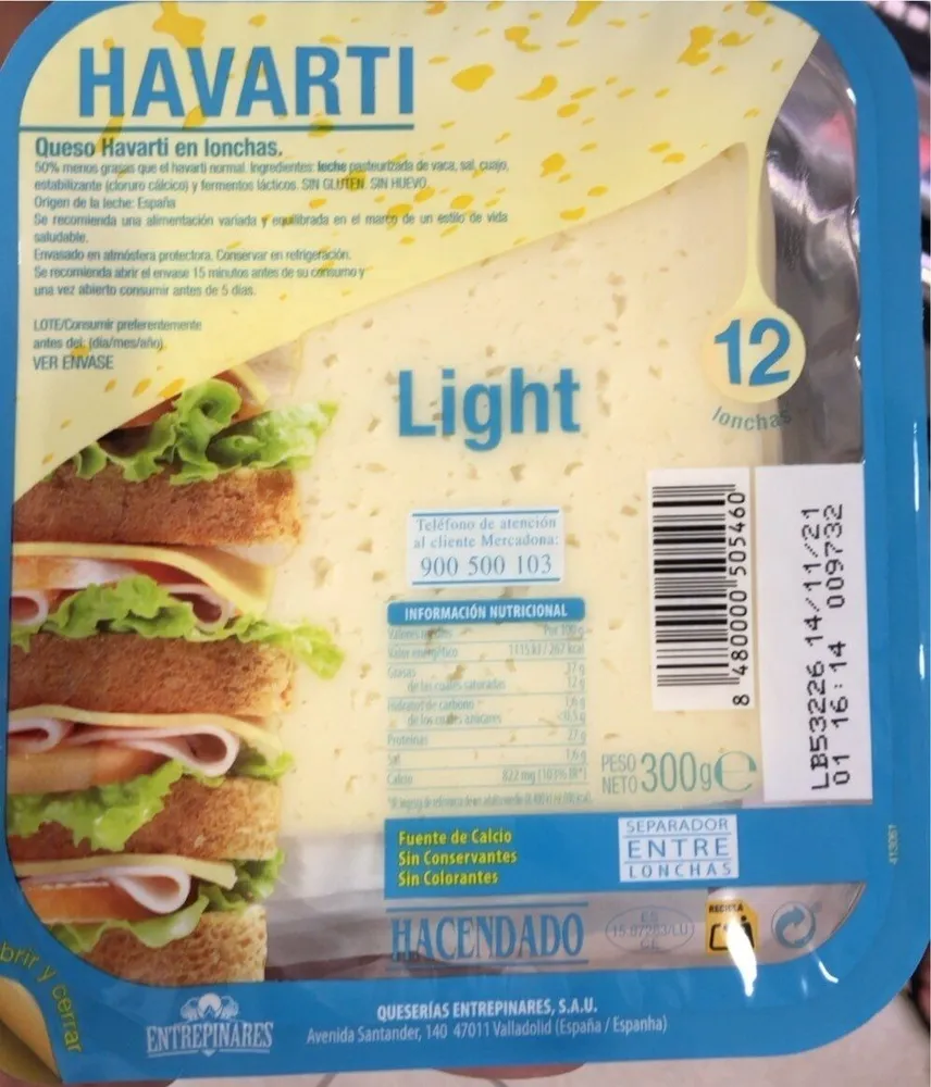 Queso Havarti Light