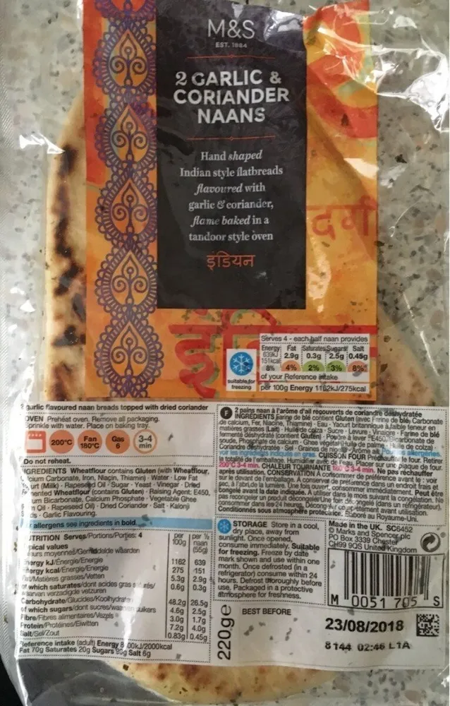 2 garlic & coriander naans