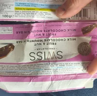 Swiss Chocolatier Fruit & Nut Milk Chocolate Mountain Bar
