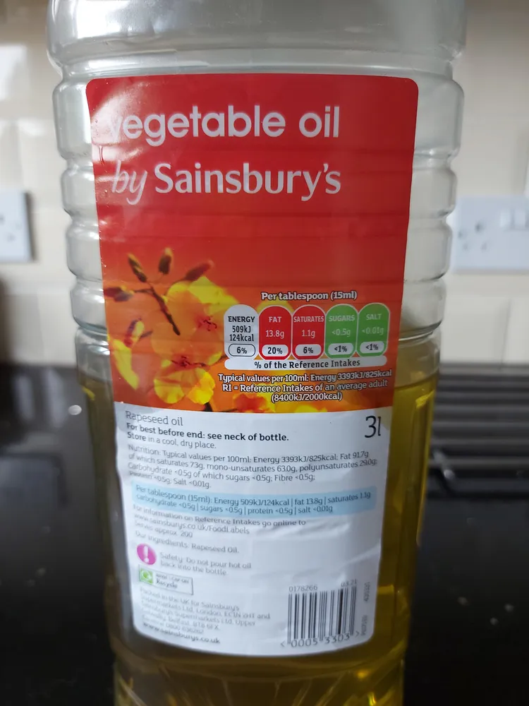 vegetable oil by sainsbury's