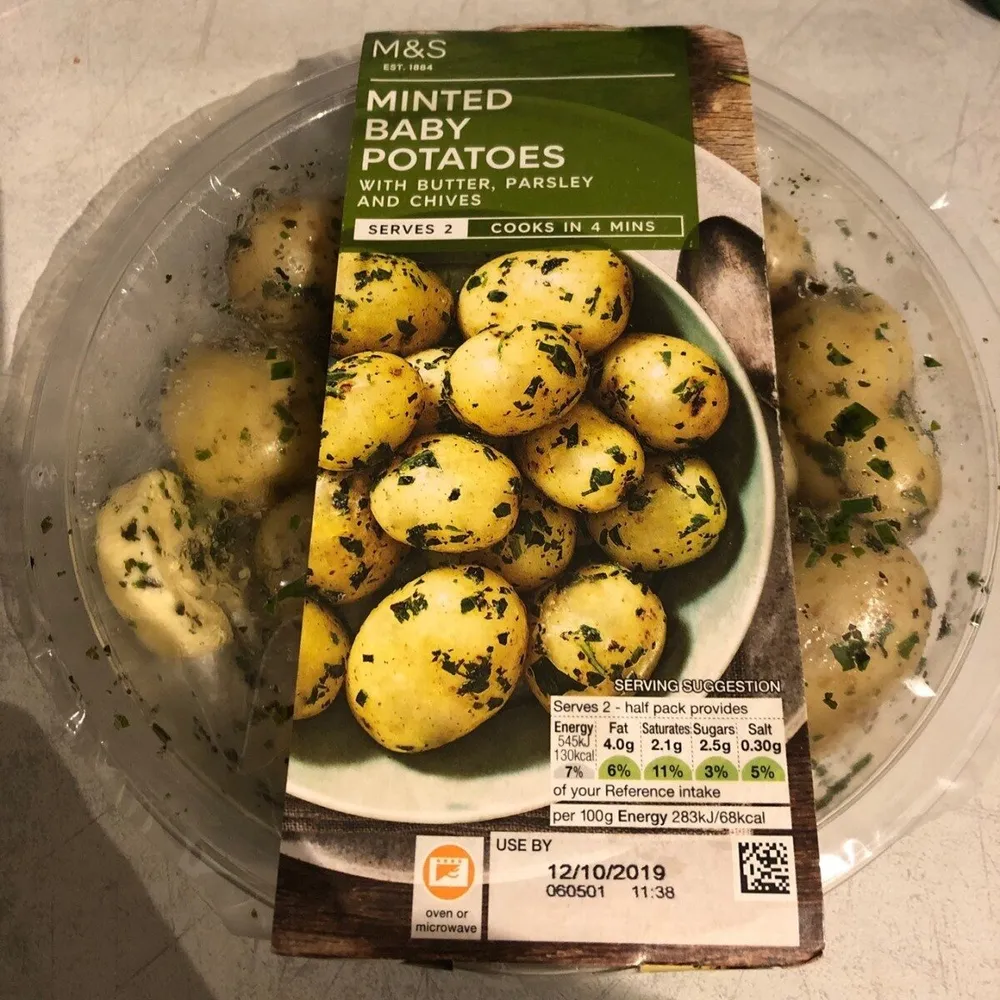 Minted baby potatoes