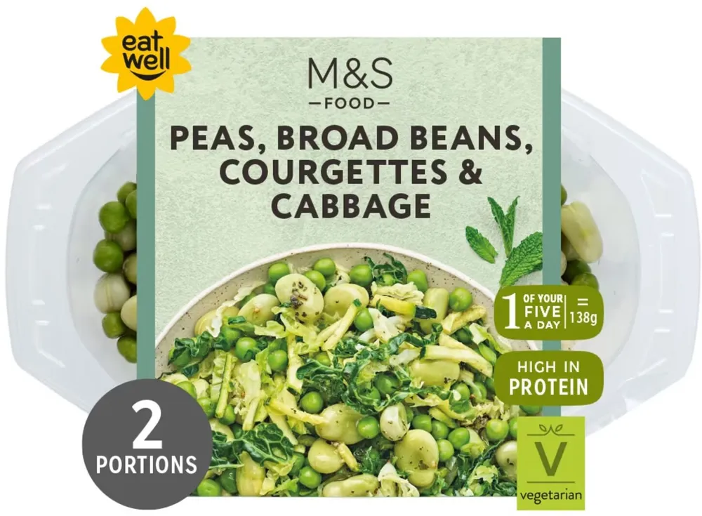Peas, Broad Beans, Courgettes & Cabbage