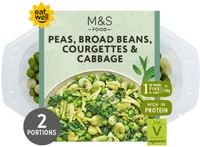 Peas, Broad Beans, Courgettes & Cabbage