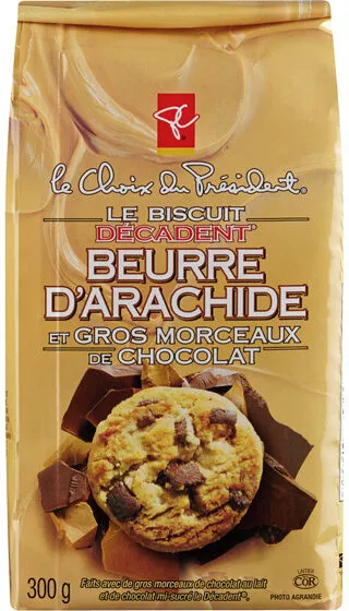 Biscuits au beurre d'arachide avec gros morceaux de chocolat -  Le Décadent