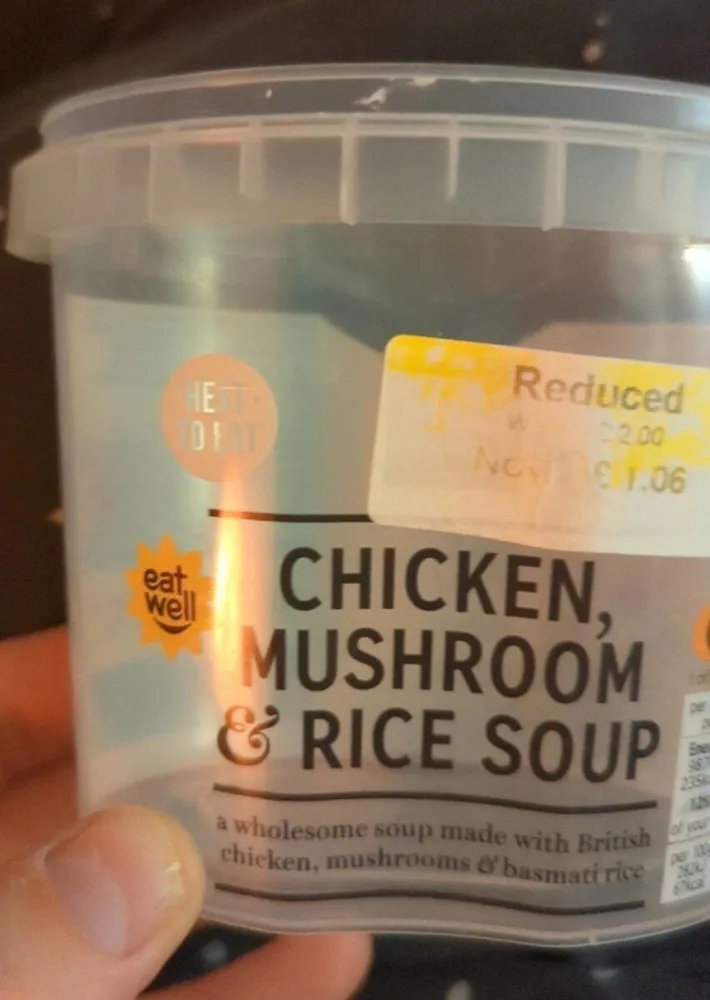 Chicken mushroom and rice soup
