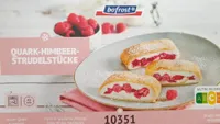 Quark-Himbeer Strudelstücke