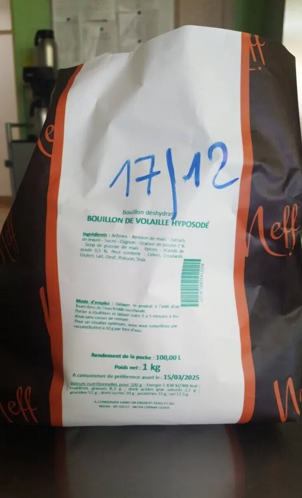 Bouillon de volaille hyposodé