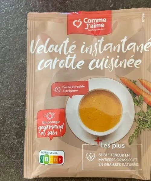 Velouté instantané carotte cuisinée