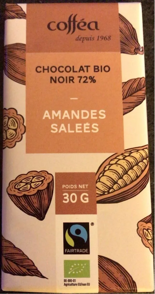 Chocolat bio noir amandes salees