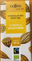 Chocolat bio noir 72% citron gingembre
