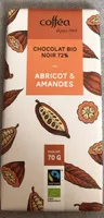 Chocolat bio 72% abricot et amandes