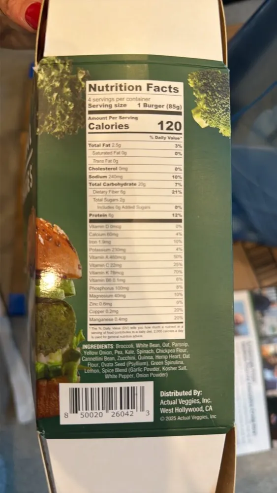 Actual Veggies Burger