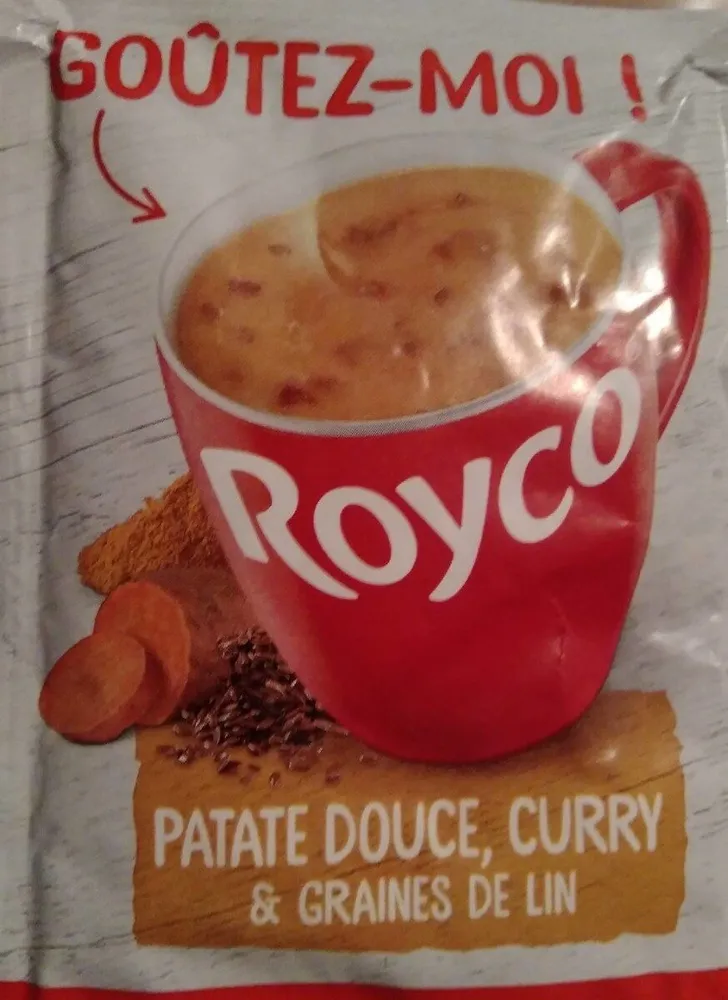 Soupe déshydratée patate douce, curry et graine de lin