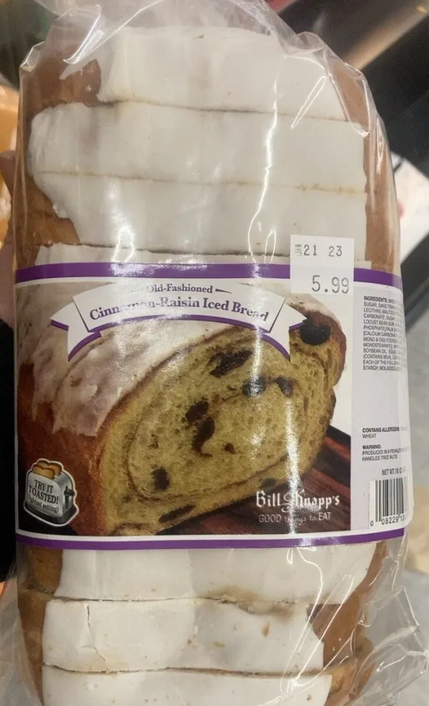 Bill knapp's old fashioned cinnamon raisin iced bread