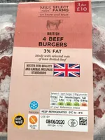 British Beef Burgers 3% Fat
