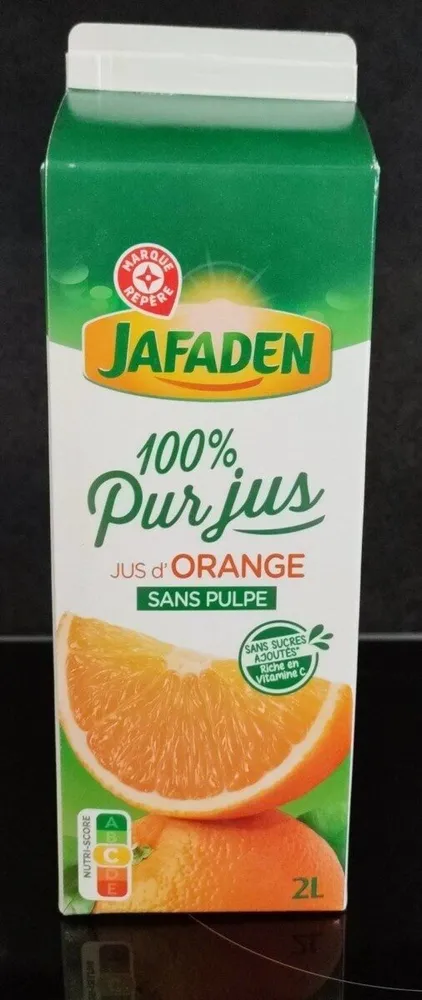 Jus d'orange sans pulpe pur jus