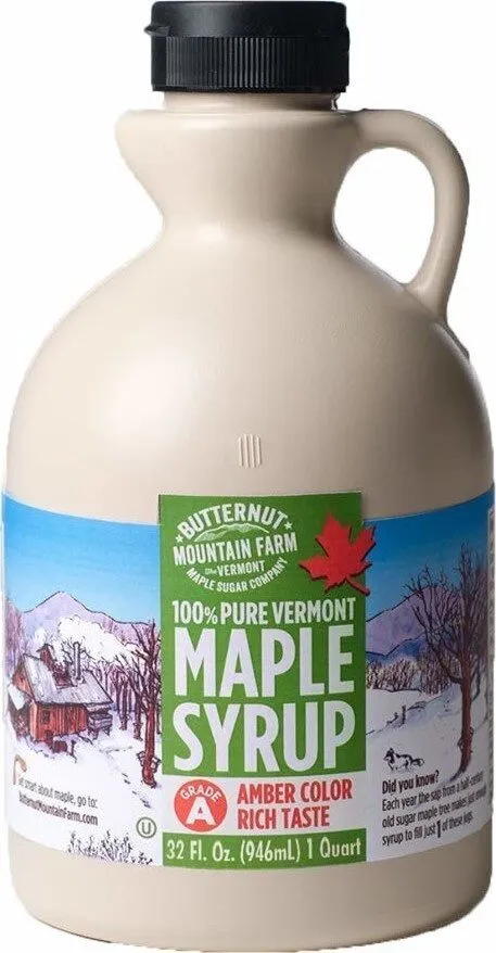 100% Pure Vermont Maple Syrup Grade A Amber Color Rich Taste