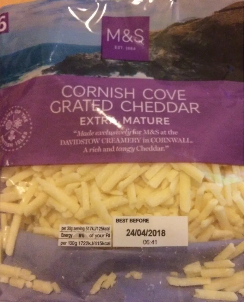 Cornish cove grated cheddar extra mature