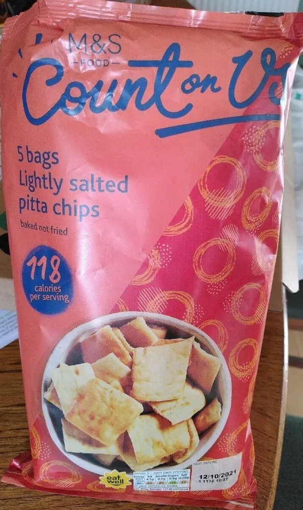 Lightly salted pitta chips