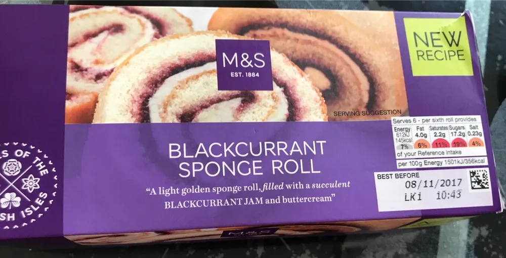 Blackcurrant sponge roll
