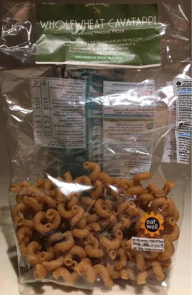 Wholewheat cavatappi