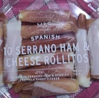 Serrano ham and manchego rollitos