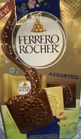 Assorted chocolate squares with hazelnut and crunchy crispies