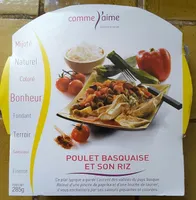 Poulet basquaise et son riz