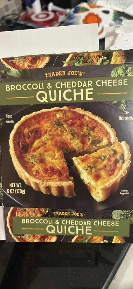 Broccoli cheddar cheese quiche