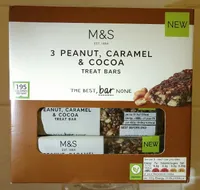 Peanut, caramel & cocoa treat bars
