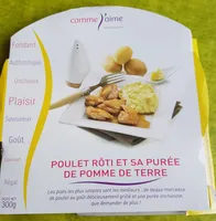 Poulet rôti et sa purée de pommes de terre