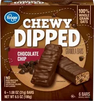 Chewy dipped chocolate chip granola bars
