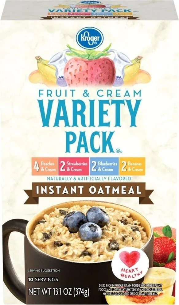 Fruit & cream instant oatmeal packets variety