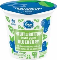 Blueberry fruit on the bottom lowfat yogurt