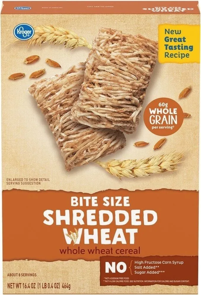 Bite size shredded whole wheat cereal