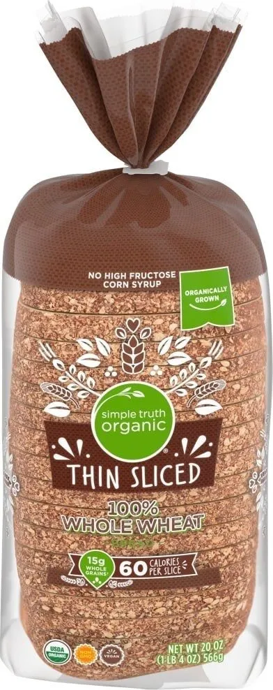 100% Whole Wheat Thin Sliced Bread